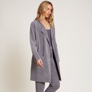 Barefoot Dreams CozyChic Ultra Lite Wide Collar Jacket Gray Size Medium